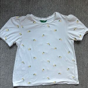 Dip White Tee with Lemon Pattern